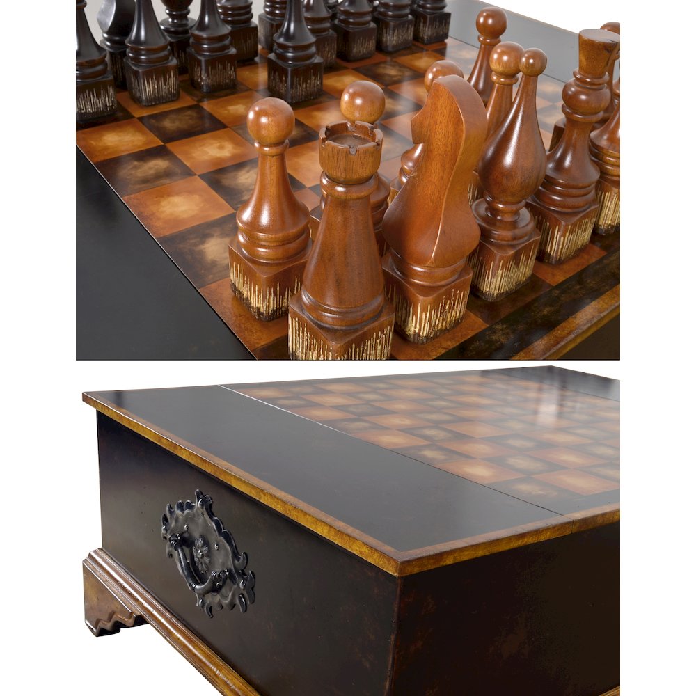 Ebony Chess Set Coffee Table