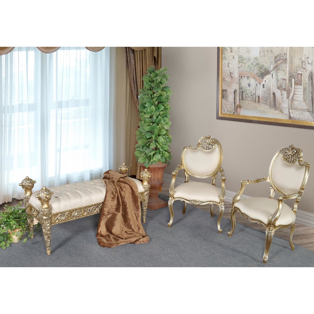 Platine Pair of French Rococo Mahogany Fire Side Chairs