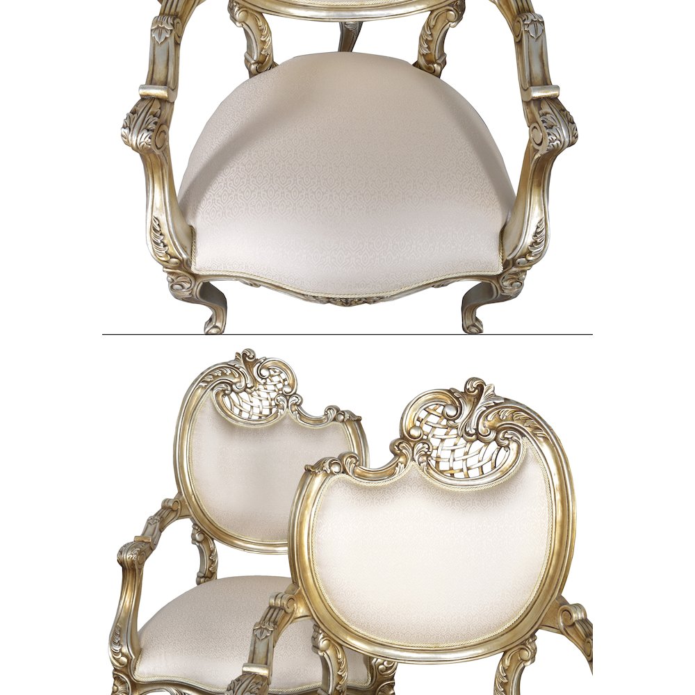 Platine Pair of French Rococo Mahogany Fire Side Chairs