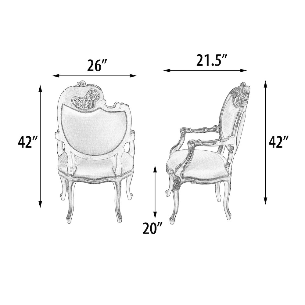Platine Pair of French Rococo Mahogany Fire Side Chairs