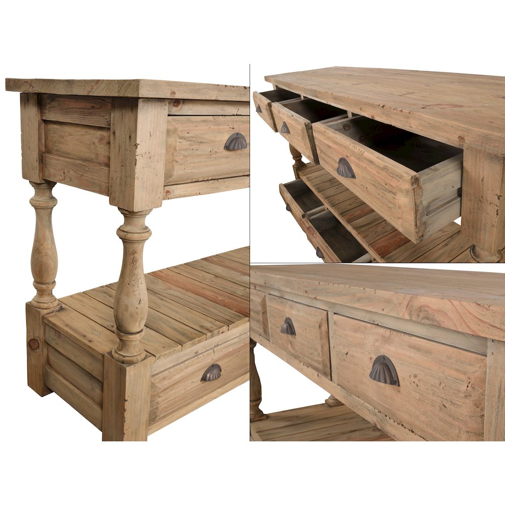 Farmhouse 6 drawer Console Table