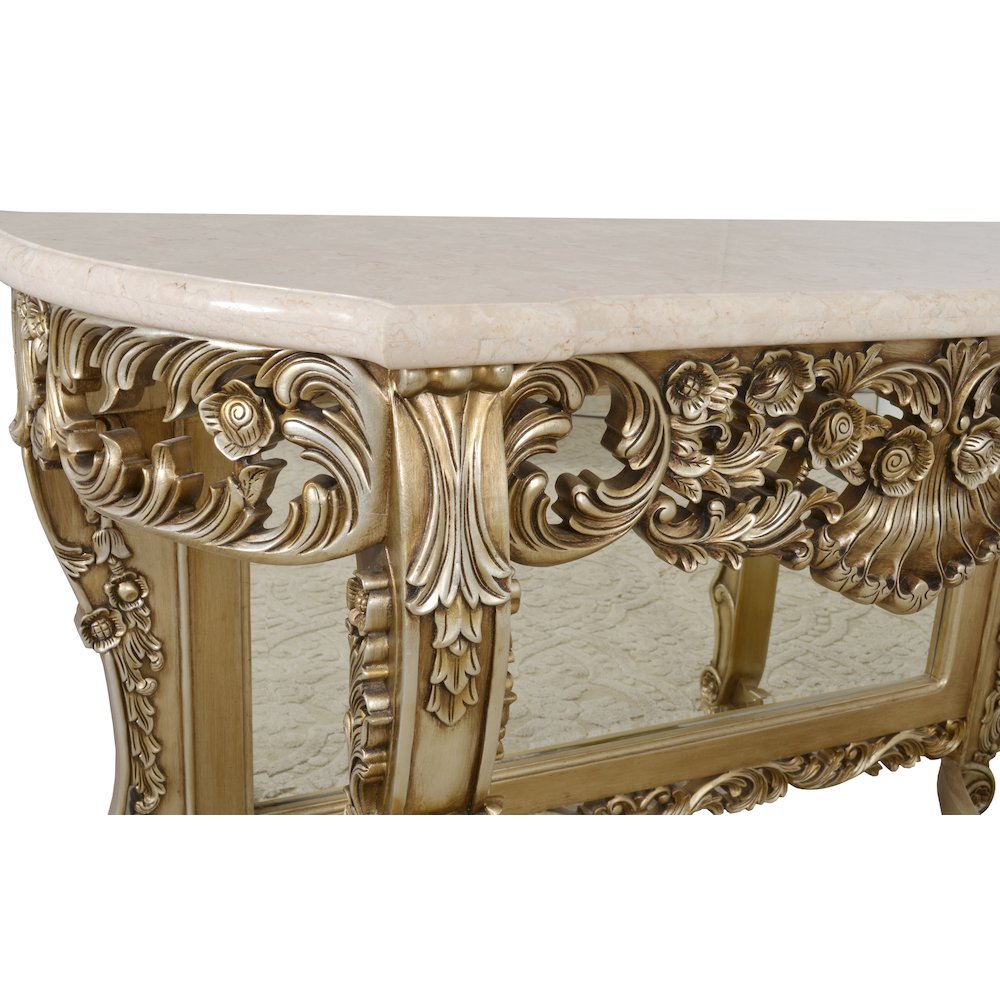 Platine Petticoat Crema Marble Top Console Table