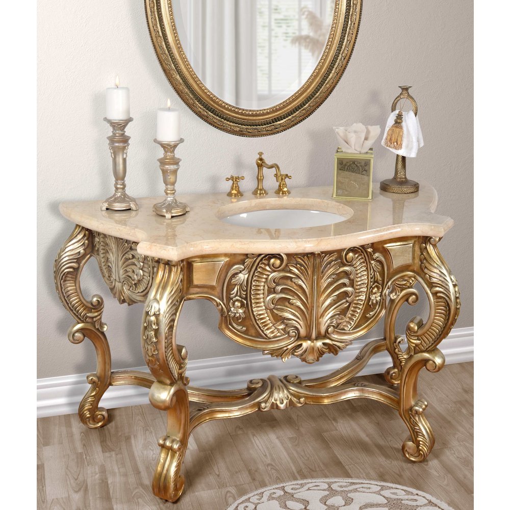 Platine Carved Marble Top Vanity Sink