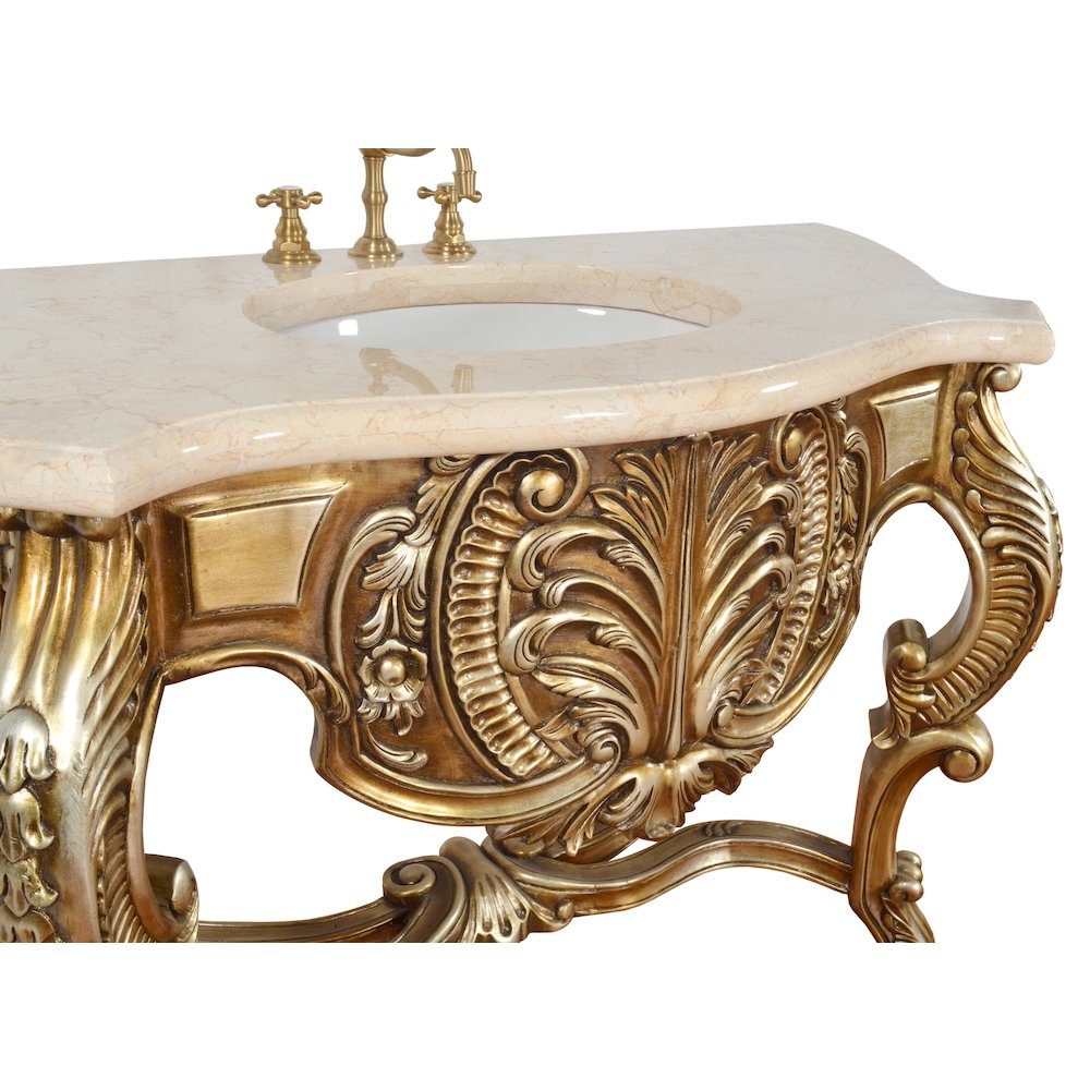 Platine Carved Marble Top Vanity Sink