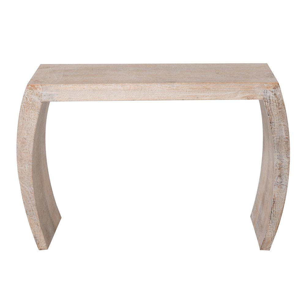 Mango Curved Console Table White Wash