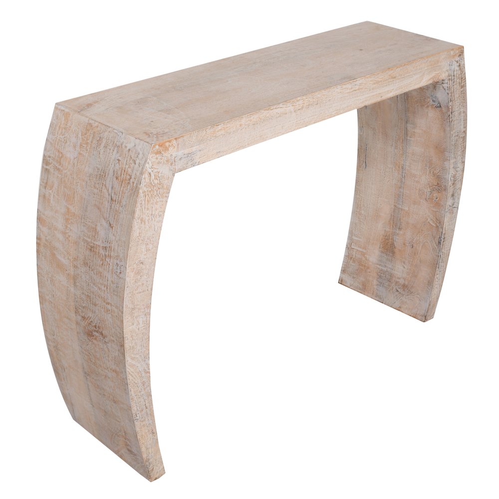 Mango Curved Console Table White Wash