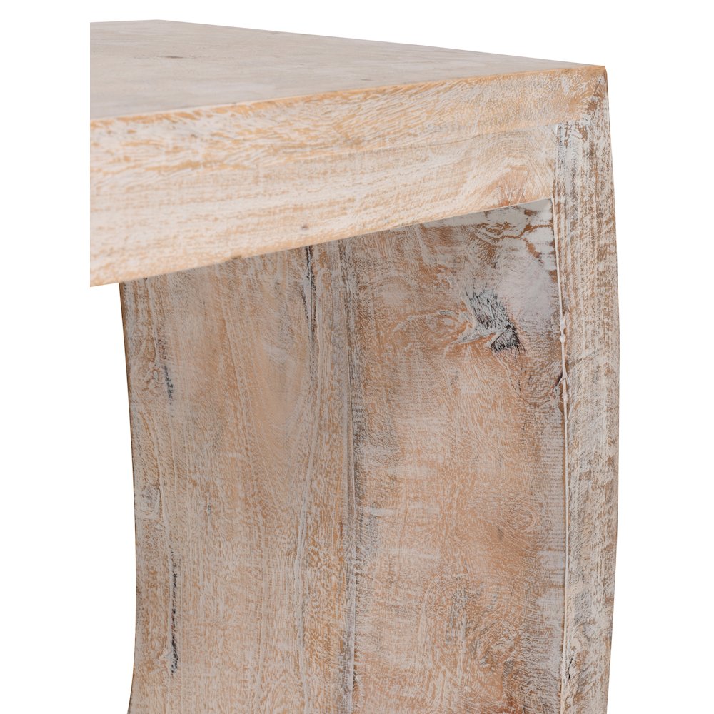 Mango Curved Console Table White Wash