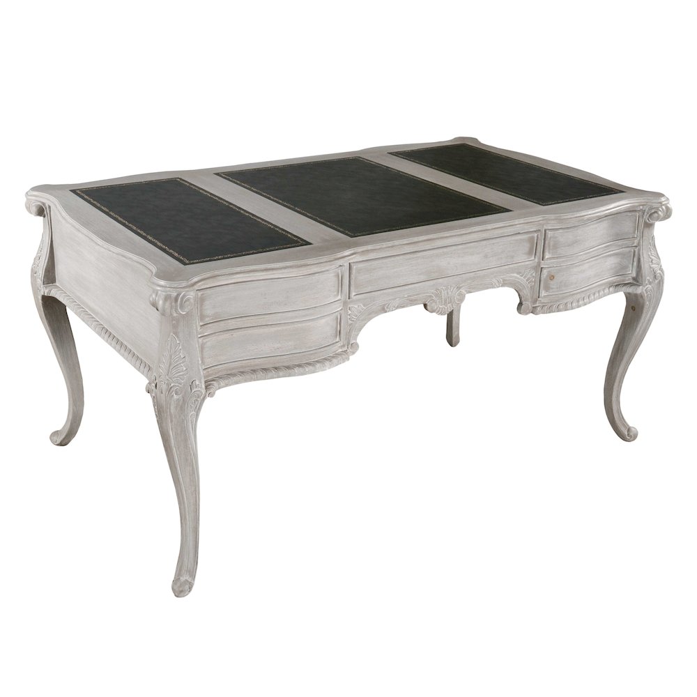 Mystique Gray Large Mahogany Writing Desk