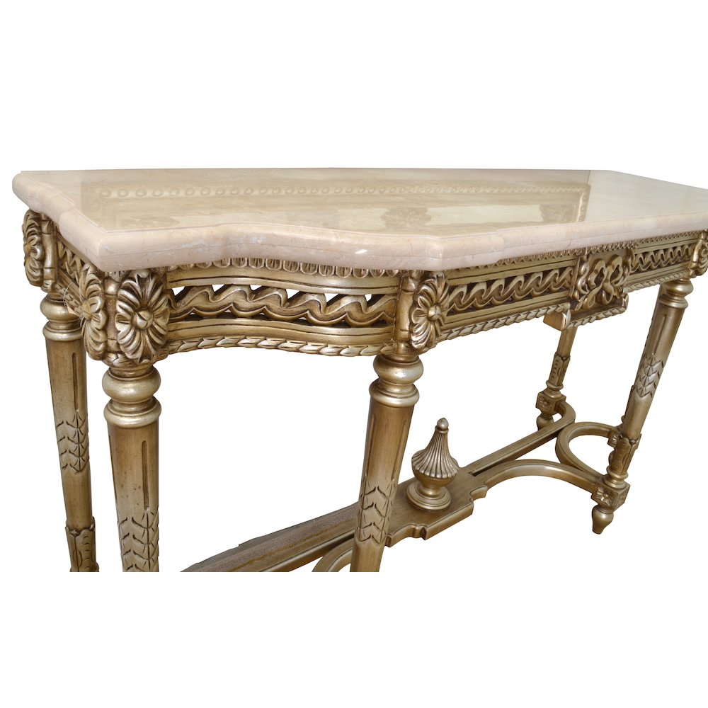 Grand Carved Console with Marble Top 68″W-Platine