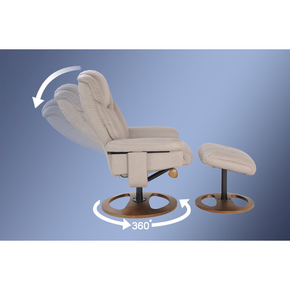 Scandinavian style recline chair & ottoman