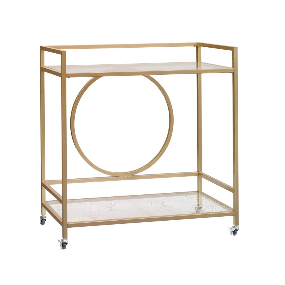 Int Lux Bar Cart Cle Satin Gold/Glass 3A