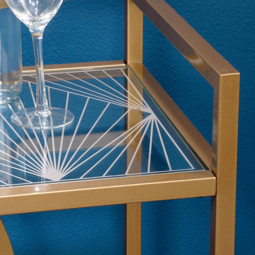 Int Lux Bar Cart Cle Satin Gold/Glass 3A