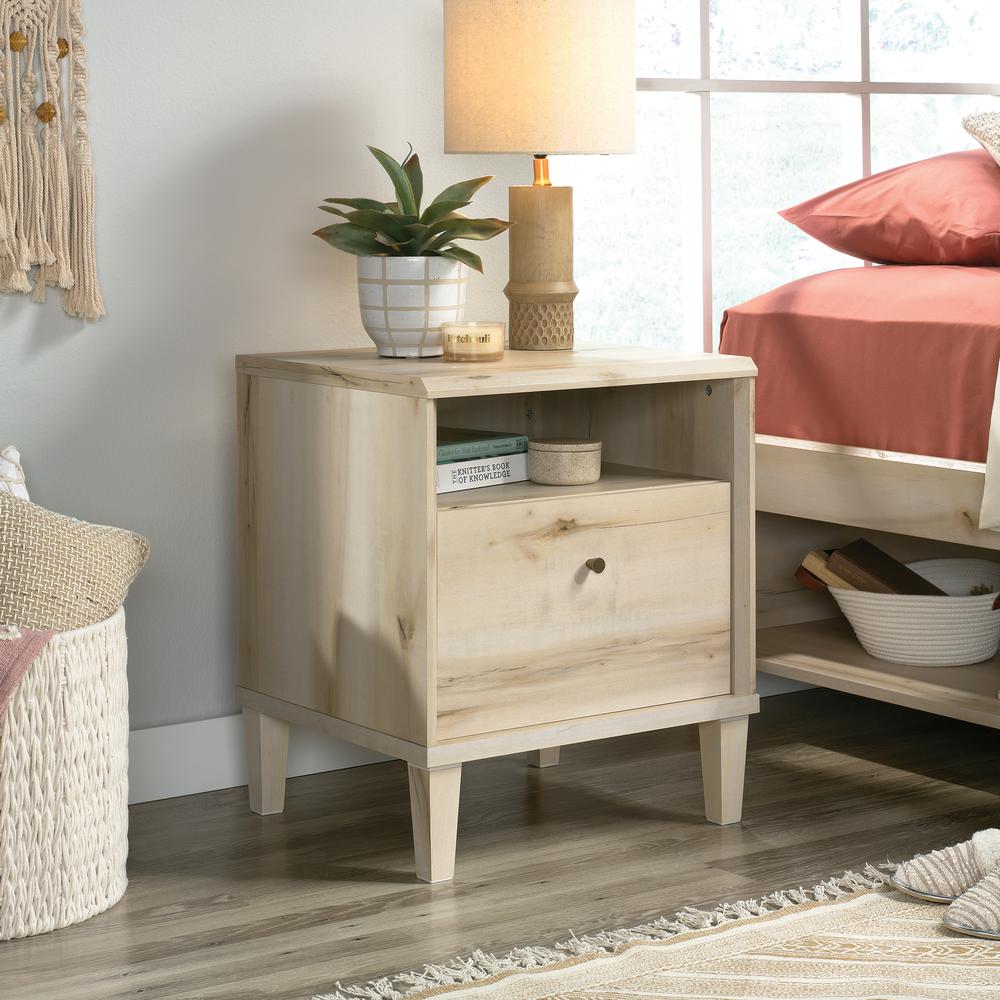Sauder Willow Place 1Drawer Night Stand with Open Shelf Storage