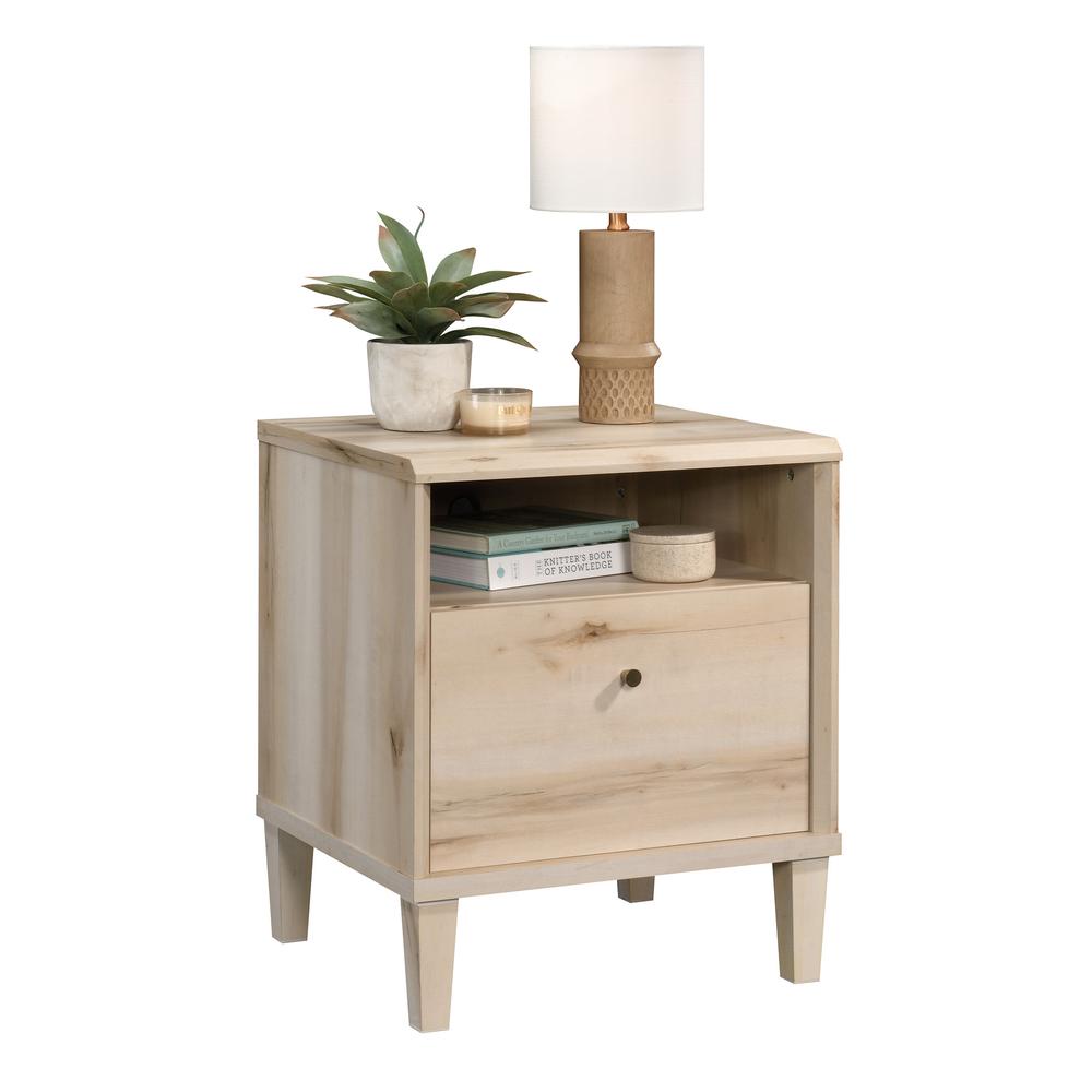 Sauder Willow Place 1Drawer Night Stand with Open Shelf Storage