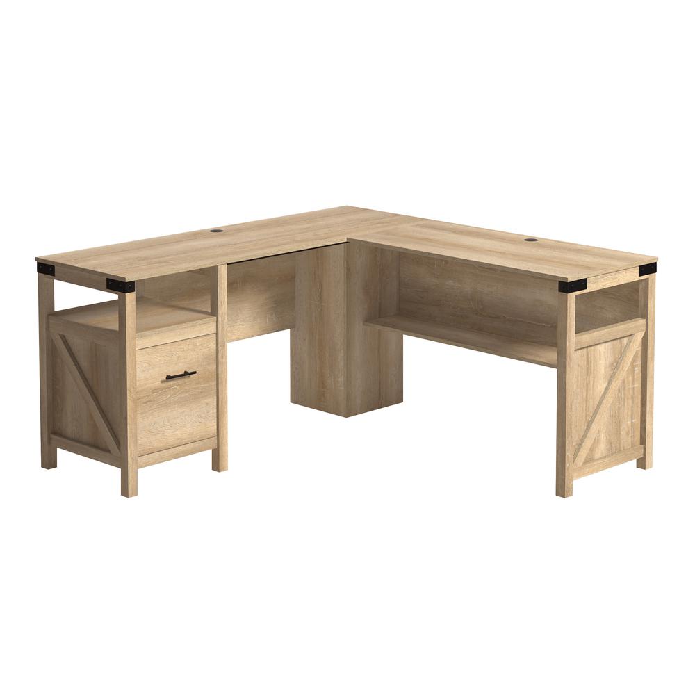 Bridge Acre Rustic Farmhouse L-Desk Oo