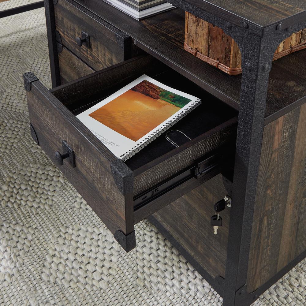 Steel River L-Shaped Desk  Carbon Oak