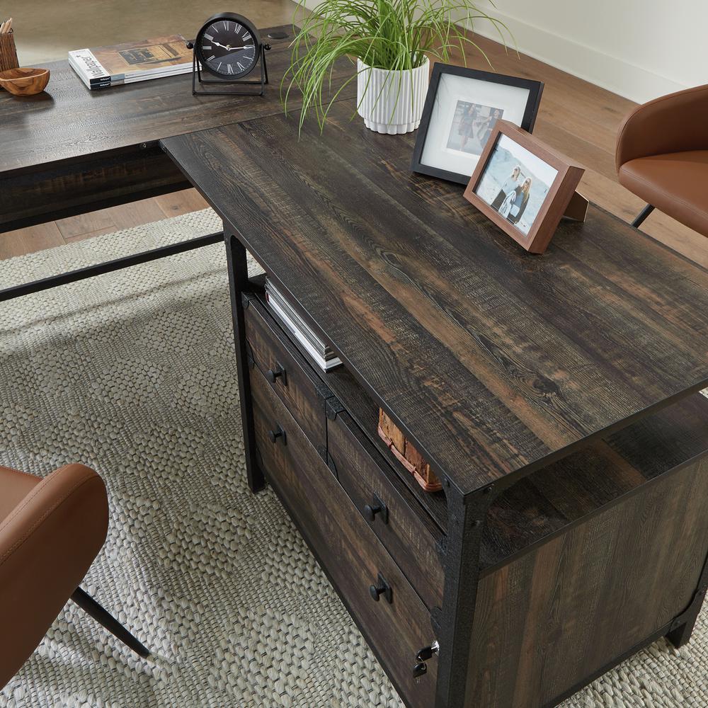 Steel River L-Shaped Desk  Carbon Oak
