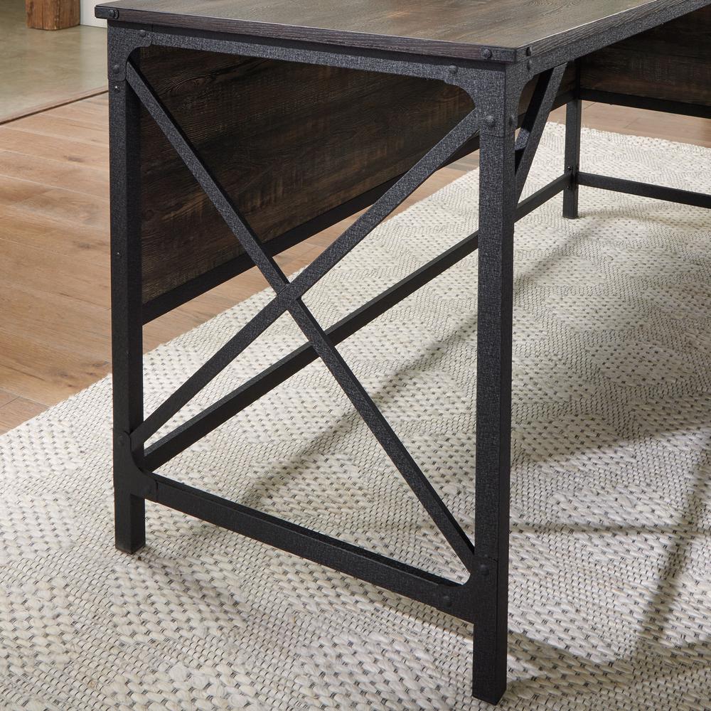 Steel River L-Shaped Desk  Carbon Oak