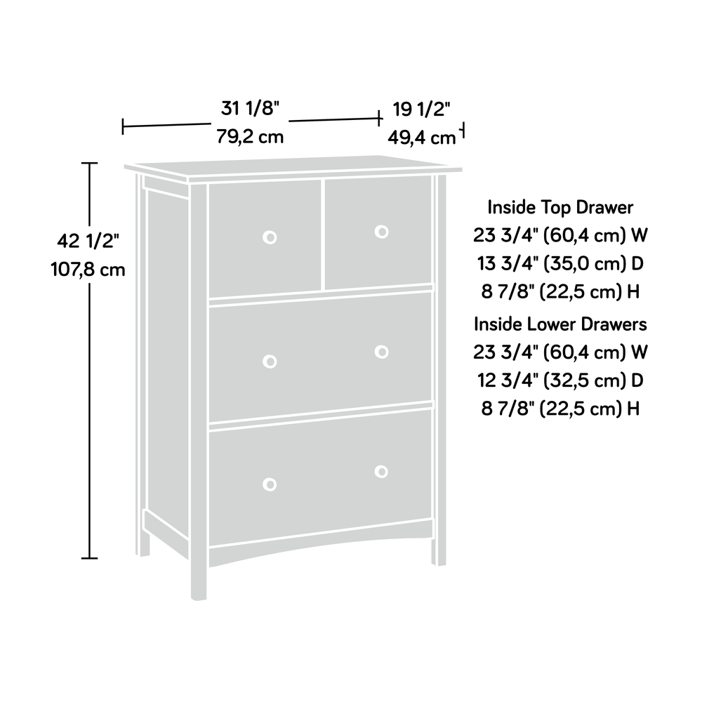 Union Plain 3 Drawer Chest Secretary Pc