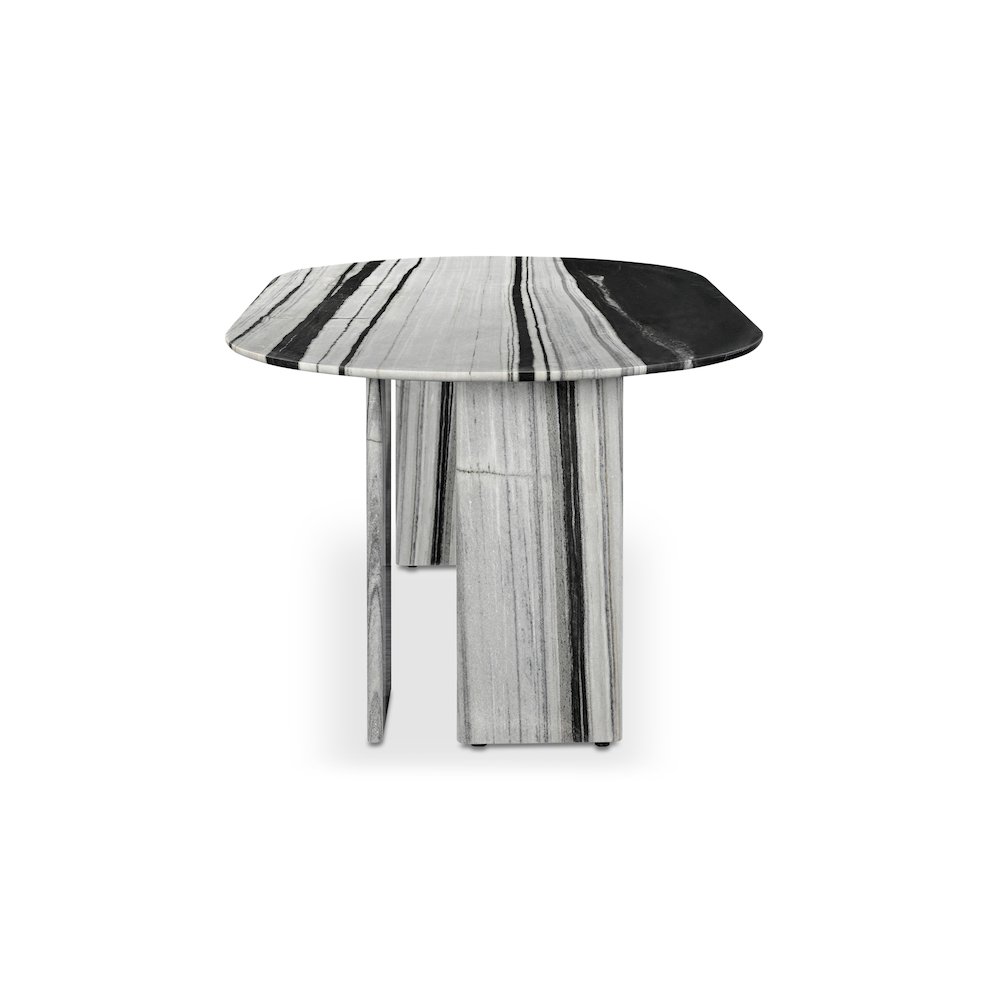 Celia Oval Dining Table Panda Marble