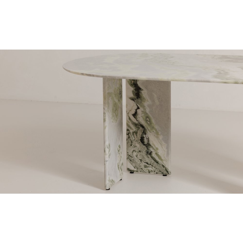 Celia Oval Dining Table Green Onyx Marble