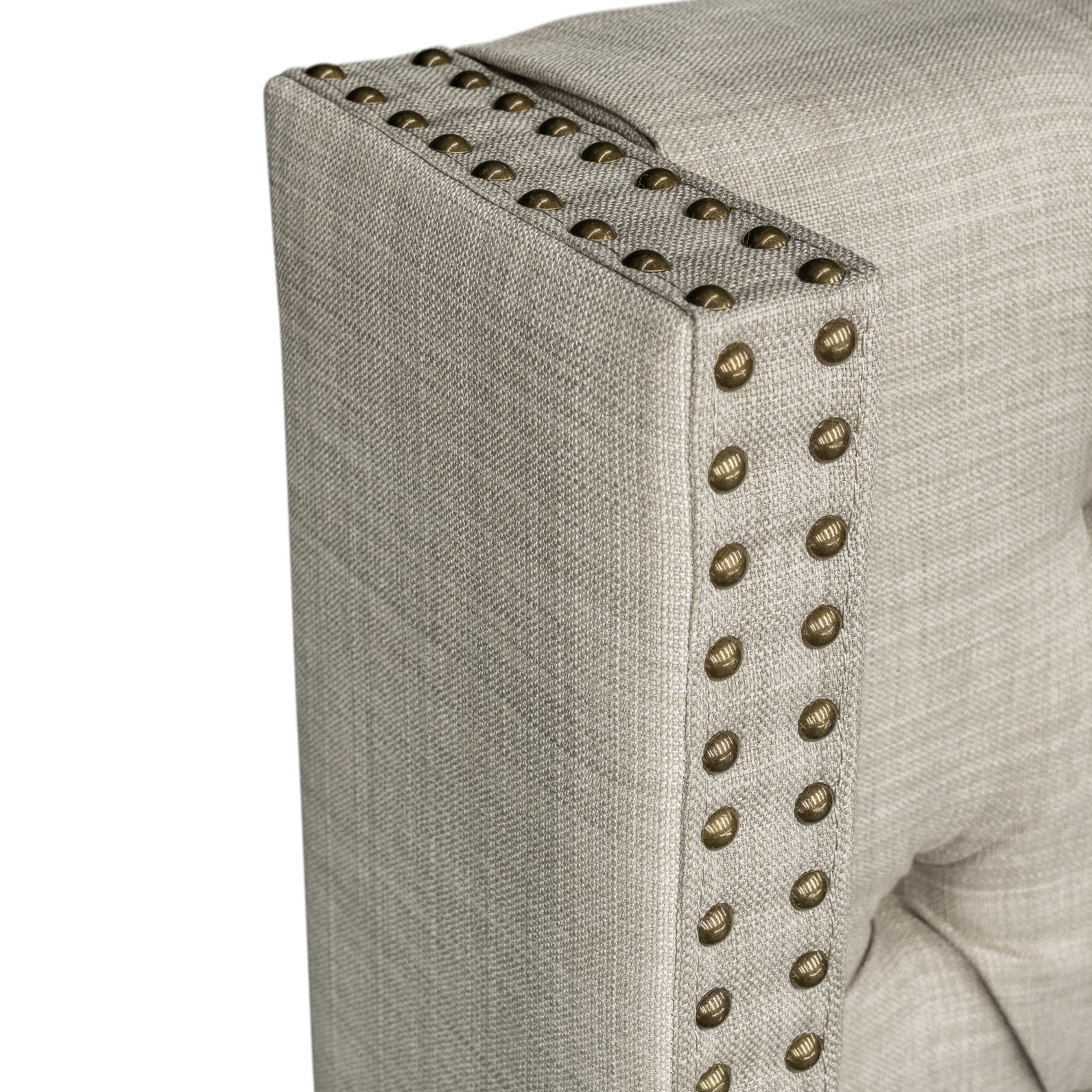 Amelia Upholstered Wingback Headboard with Button Tufting & Nailhead Trim