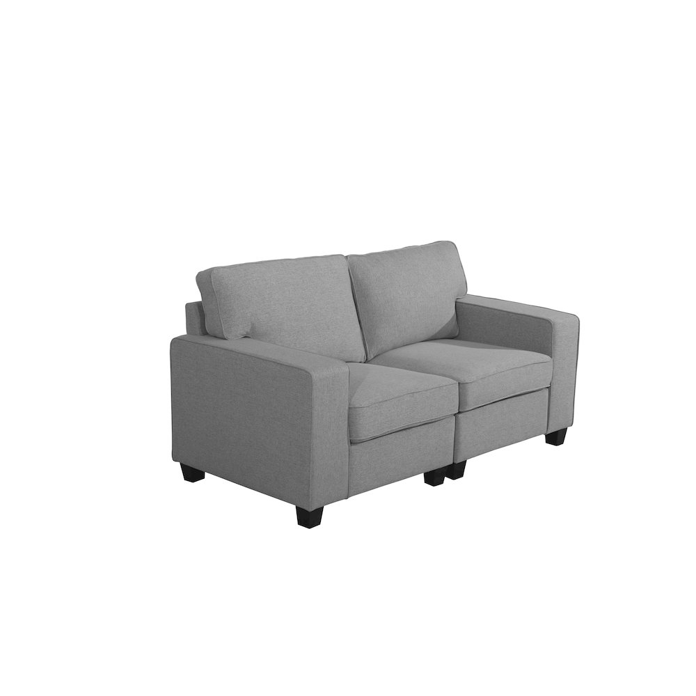 Inaya 67 Inch Loveseat – Light Gray Linen 2-Seater Sofa for Small Spaces