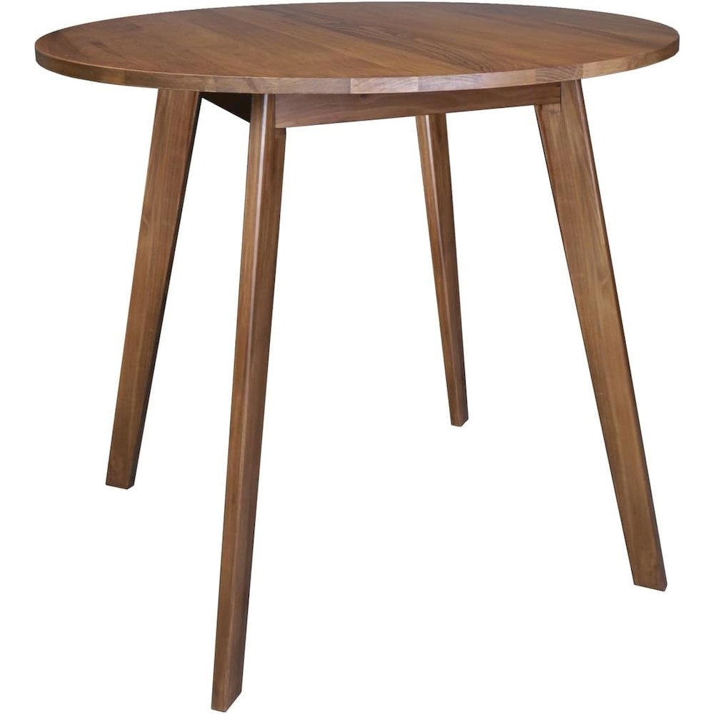 Genuine 36″ Round Dining Table with Solid American Gum – Walnut