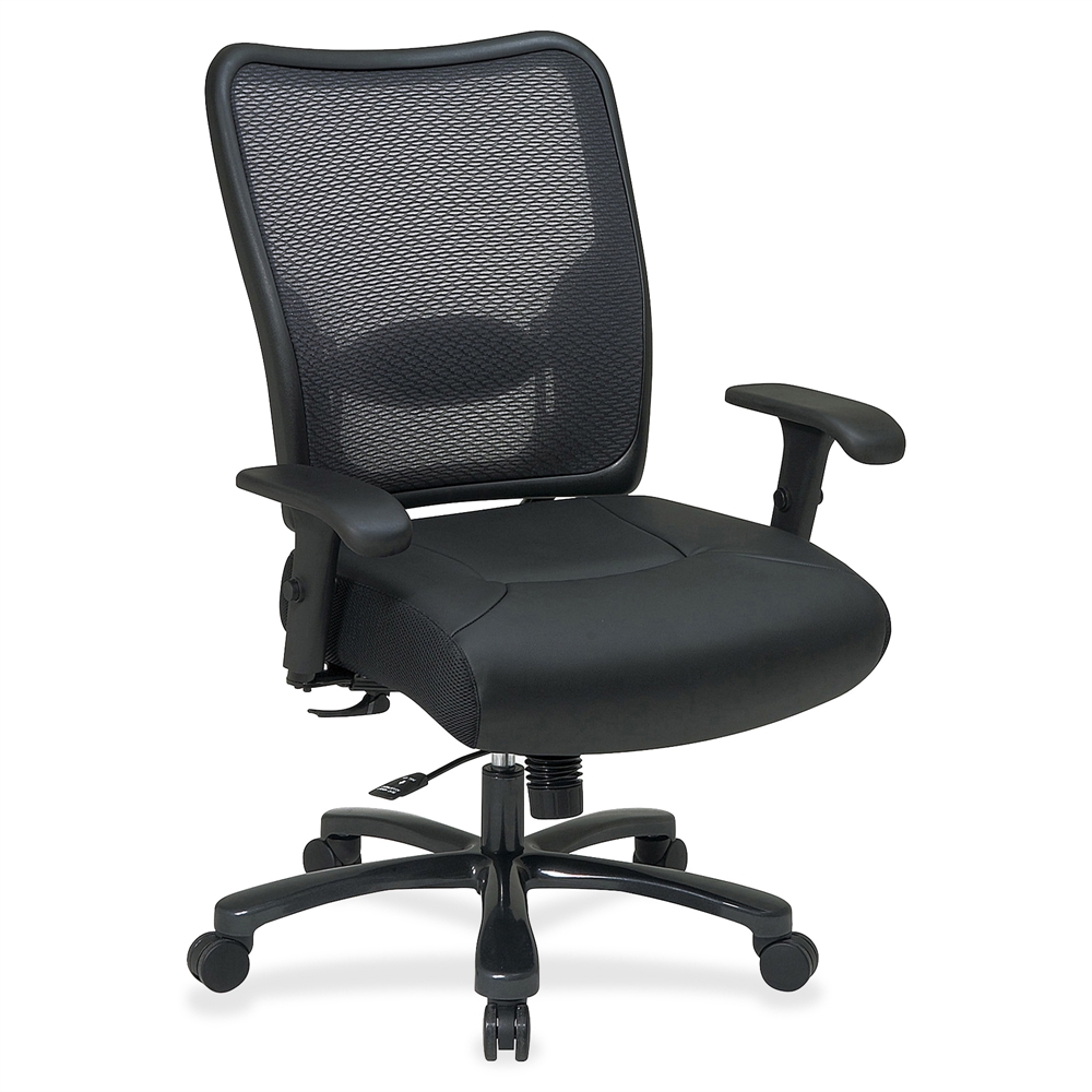 Office Star Space Task Chair – Leather Seat – 5-star Base – Black – 22″ Seat Width x 21″ Seat Depth – 30.3″ Width x 28.8″ Depth x 44.5″ Height