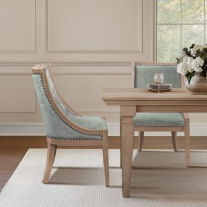 Elmcrest Upholstered Dining Chair with Nailhead Trim from Martha Stewart in  Soft Green. Elmcrest Upholstered Dining Chair with Nailhead Trim from Martha Stewart in  Soft Green. Elmcrest Upholstered Dining Chair with Nailhead Trim from Martha Stewart in  Soft Green. Elmcrest Upholstered Dining Chair with Nailhead Trim from Martha Stewart in  Soft Green. Elmcrest Upholstered Dining Chair with Nailhead Trim from Martha Stewart in  Soft Green.