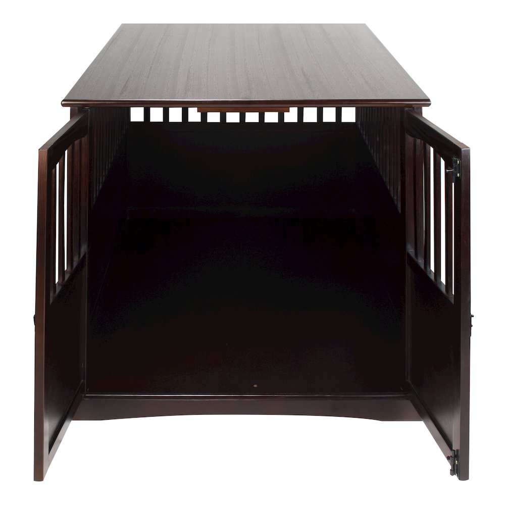 Wooden Extra Large Pet Crate Espresso End Table