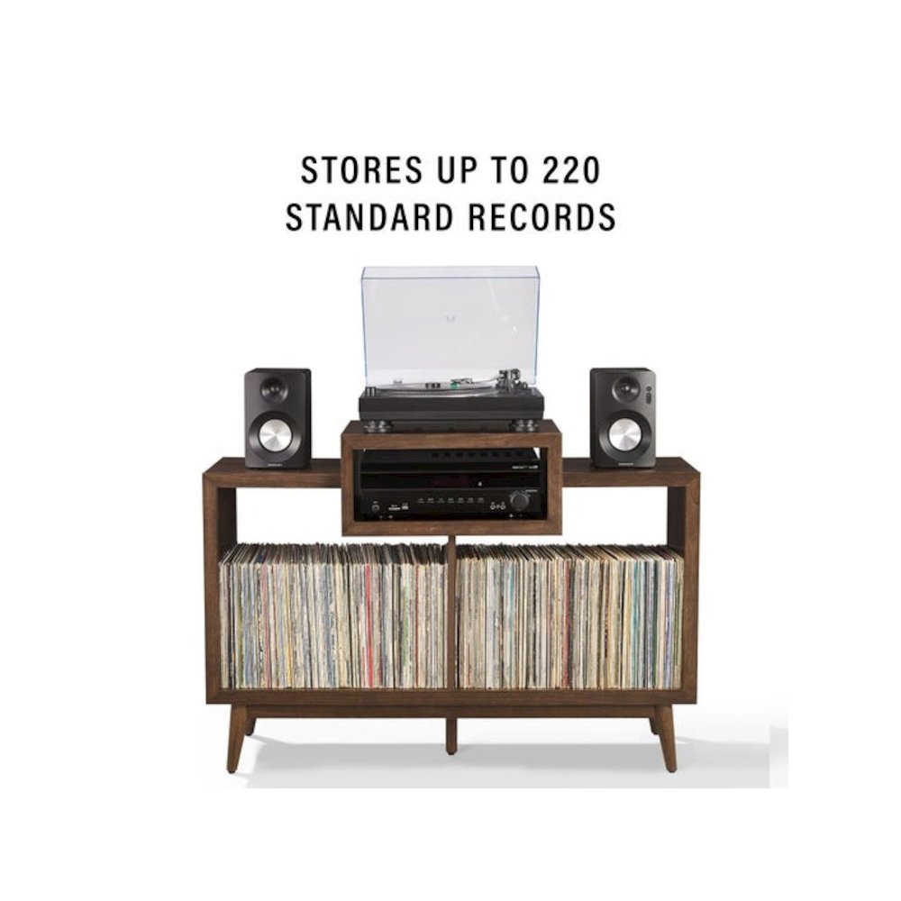 Nashville Medium Record Player Stand With Vinyl Storage Brown