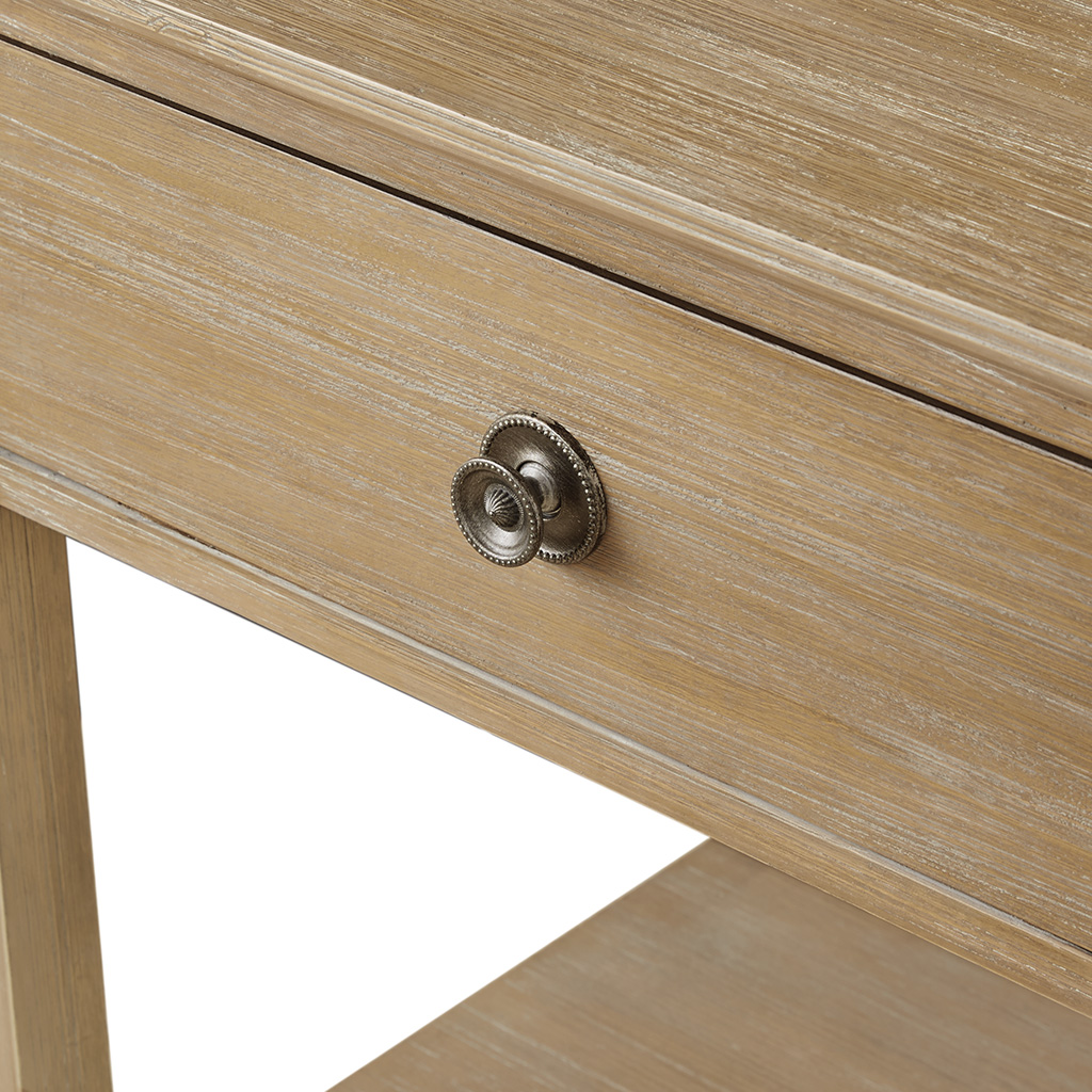 Victoria one-drawer wood bedside table with shelf
