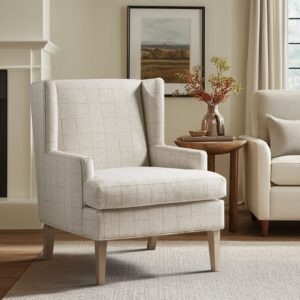 Decker Plaid Wingback Armchair from Martha Stewart in  Beige. Decker Plaid Wingback Armchair from Martha Stewart in  Beige. Decker Plaid Wingback Armchair from Martha Stewart in  Beige. Decker Plaid Wingback Armchair from Martha Stewart in  Beige. Decker Plaid Wingback Armchair from Martha Stewart in  Beige.