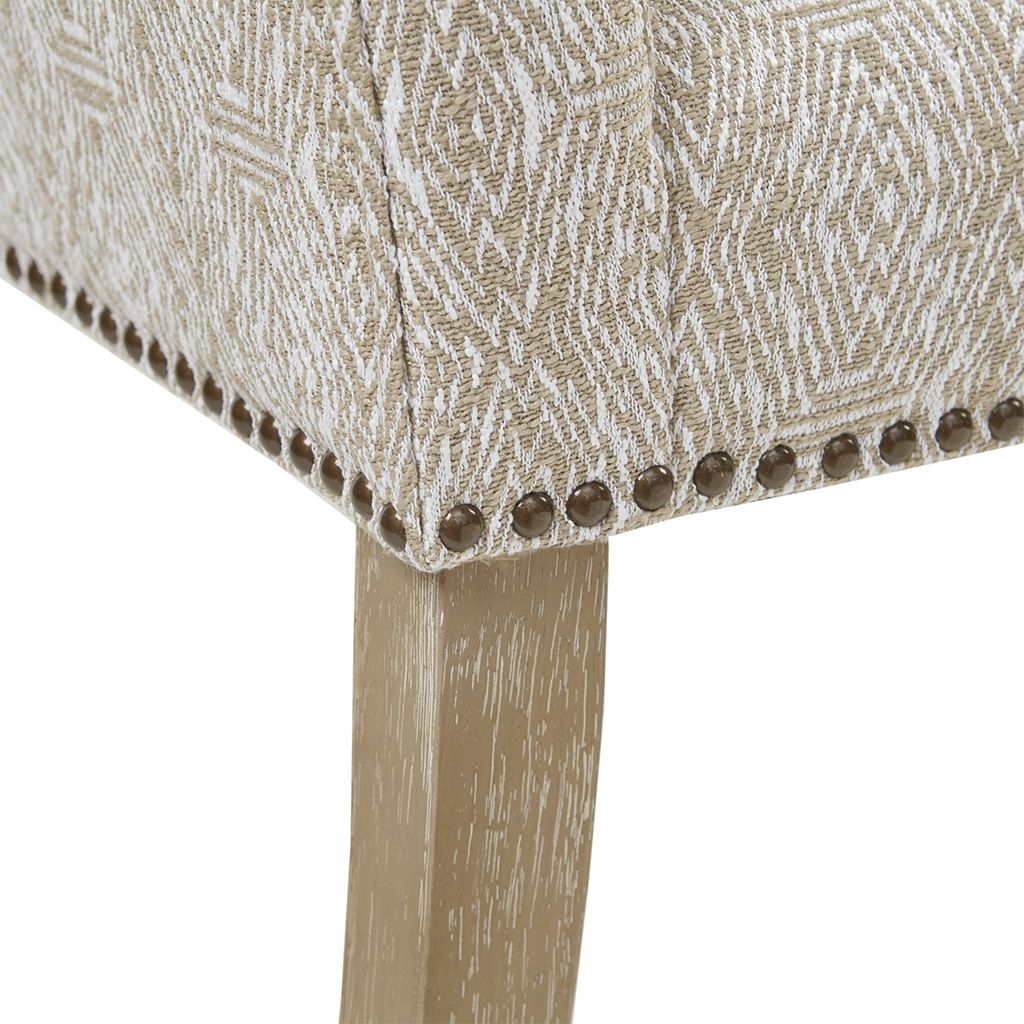 Welburn 49.5″ Upholstered Bench with Back & Wood Legs
