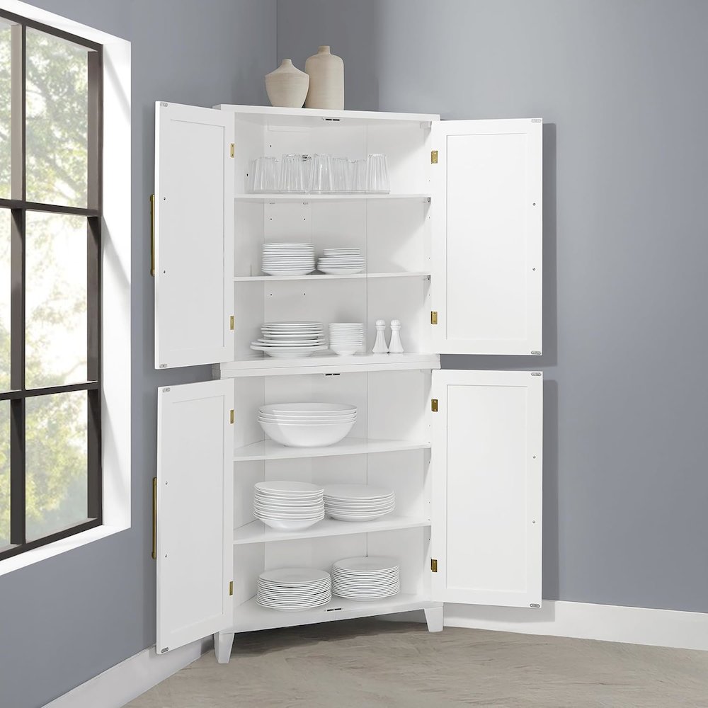 Roarke Corner Kitchen Storage Pantry Cabinet