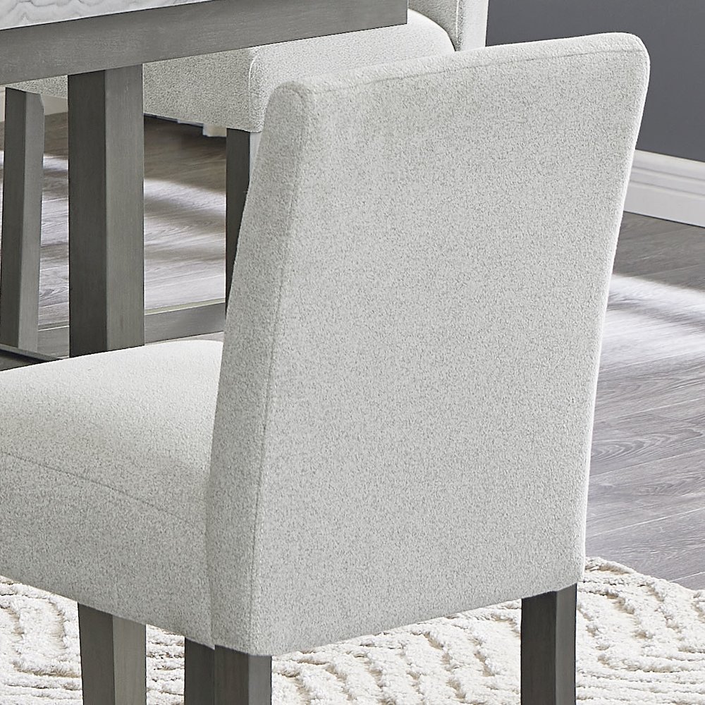 Selena Set of 2 Light Gray Fabric Counter Chairs with Gray Wood Frame & Footrest