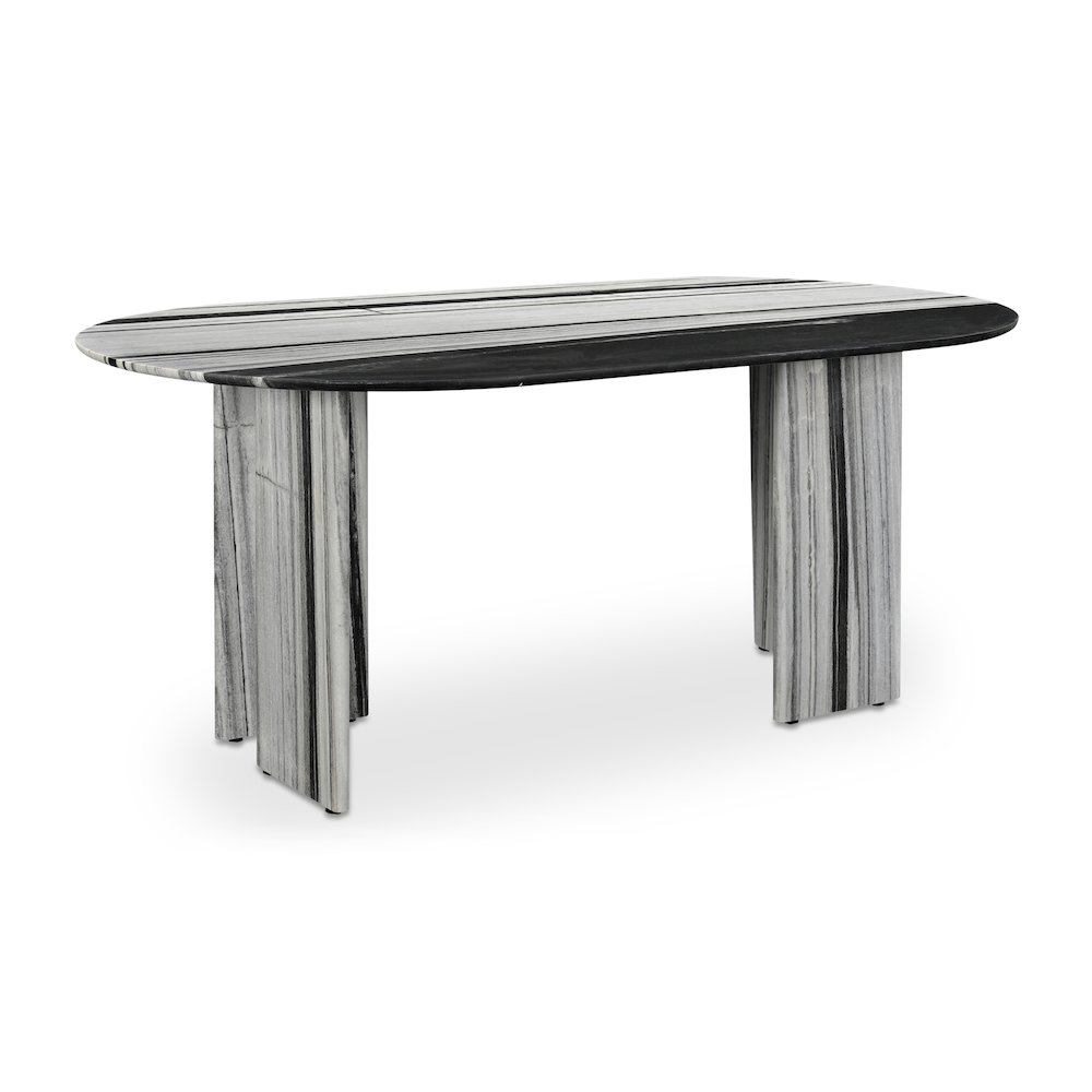 Celia Oval Dining Table Panda Marble