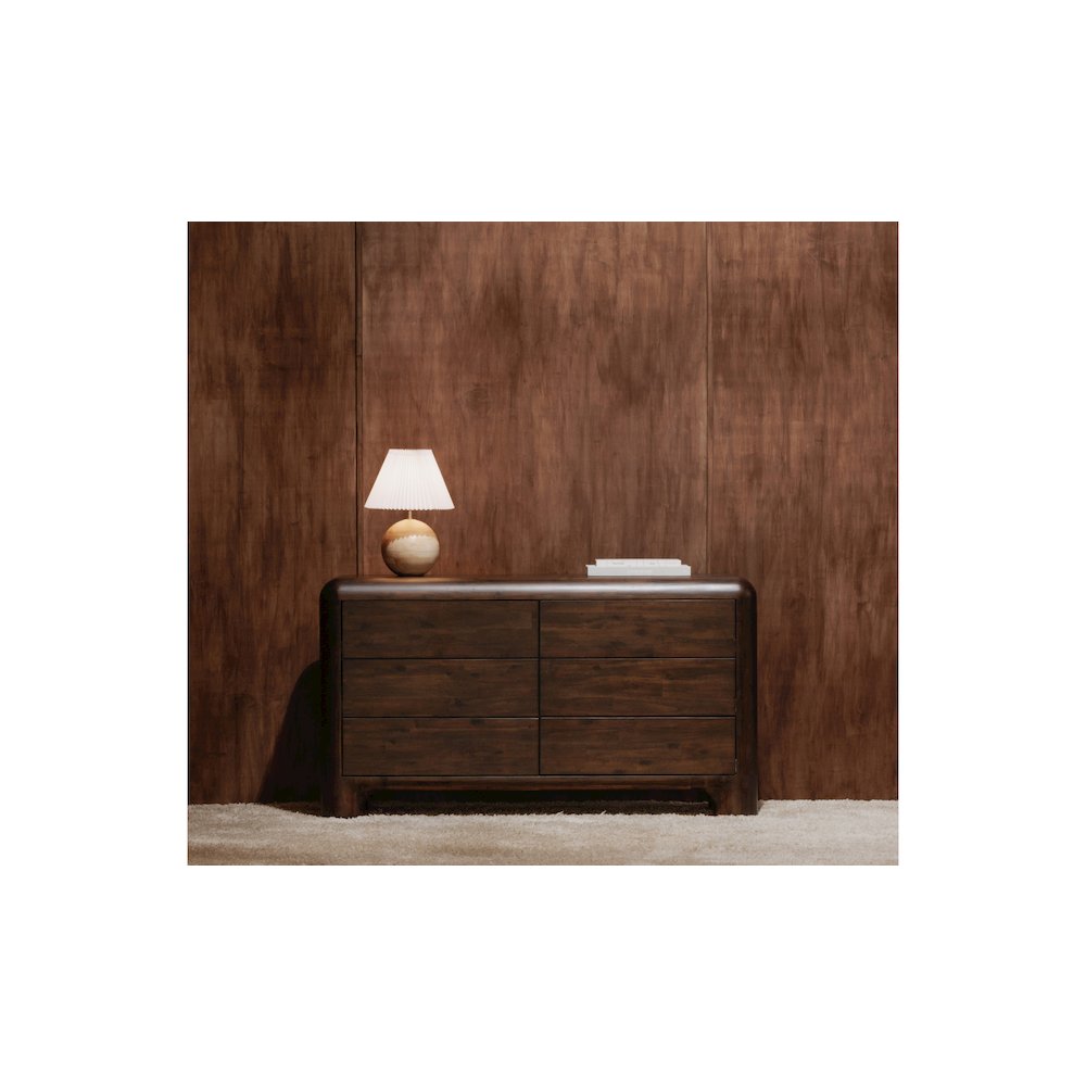 Rowan 6 Drawer Dresser Dark Brown
