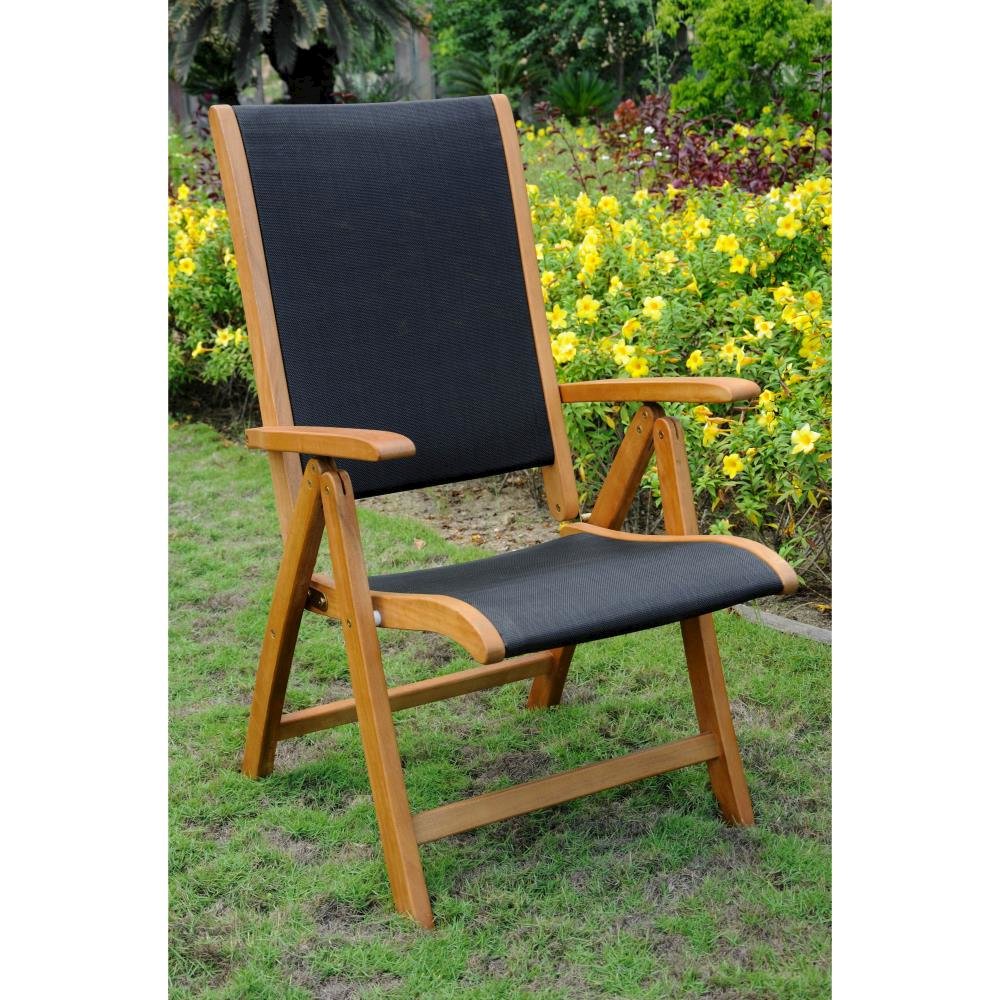 Royal Tahiti Outdoor Wood 5-Position Folding Chair (Set of 2)
