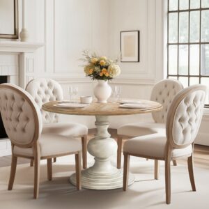 Lexi 46" Round Pedestal Dining Table from Madison Park in  Reclaimed Walnut/Antique Cream. Lexi 46" Round Pedestal Dining Table from Madison Park in  Reclaimed Walnut/Antique Cream. Lexi 46" Round Pedestal Dining Table from Madison Park in  Reclaimed Walnut/Antique Cream. Lexi 46" Round Pedestal Dining Table from Madison Park in  Reclaimed Walnut/Antique Cream. Lexi 46" Round Pedestal Dining Table from Madison Park in  Reclaimed Walnut/Antique Cream.