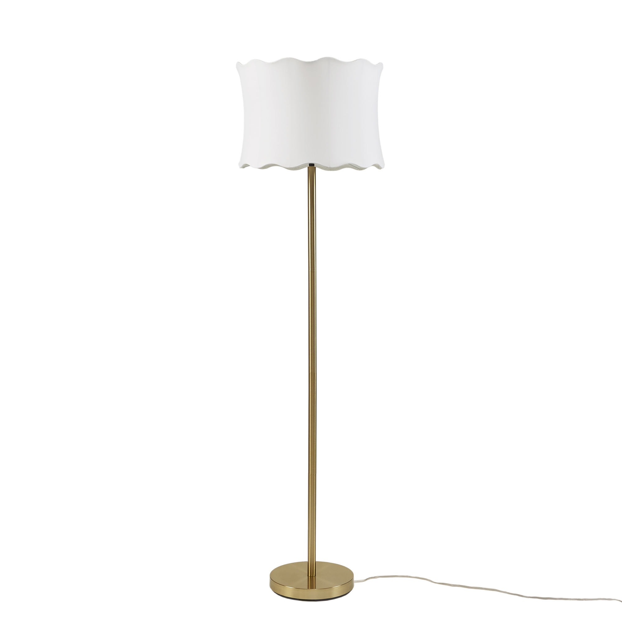 Vesta Dimmable Floor Lamp with Fabric Scalloped Shade