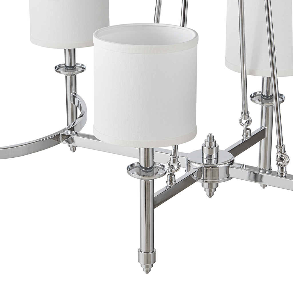 Elegenza 6-light Chandelier with Fabric Drum Shades