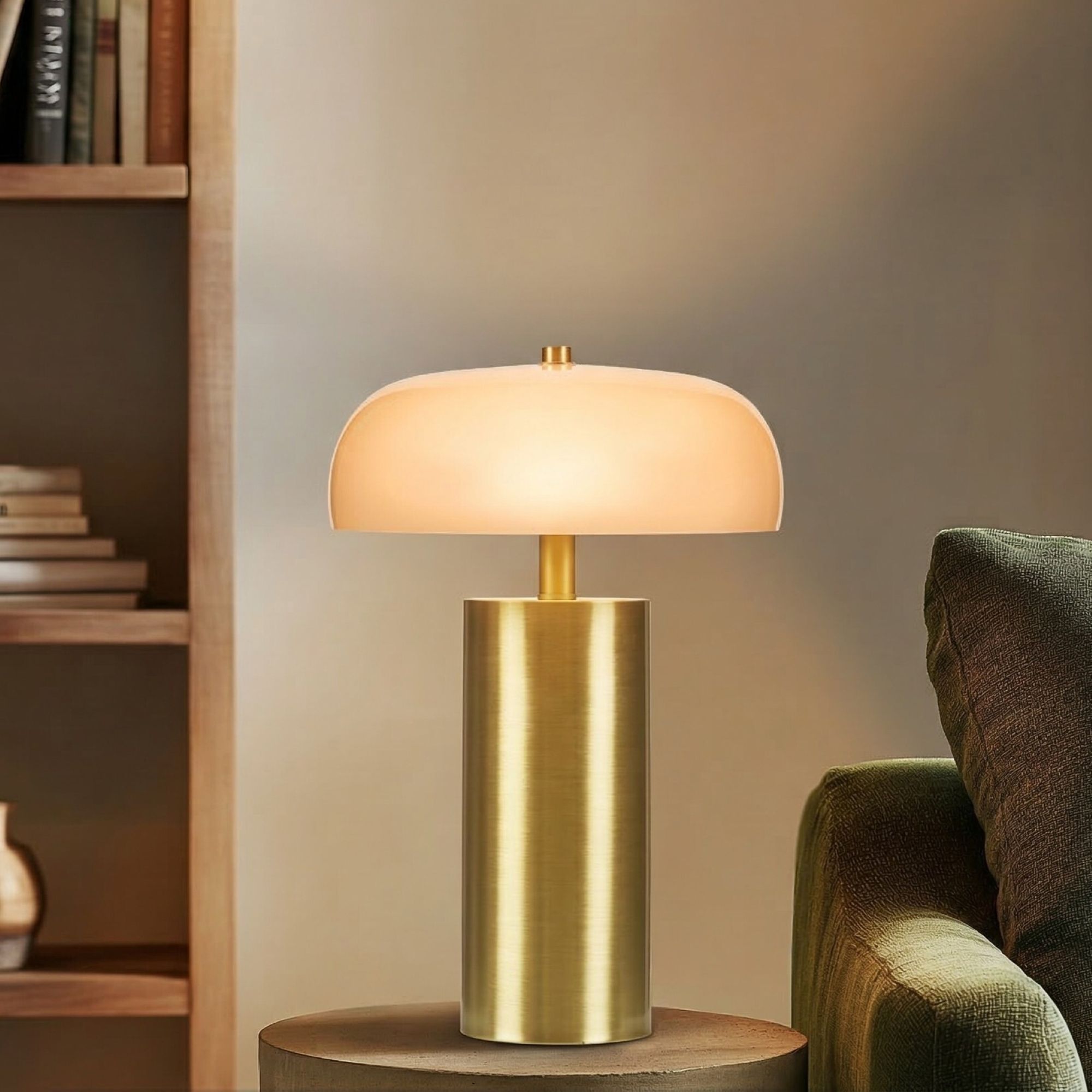 Nilo Table Lamp with Opaque Glass Shade