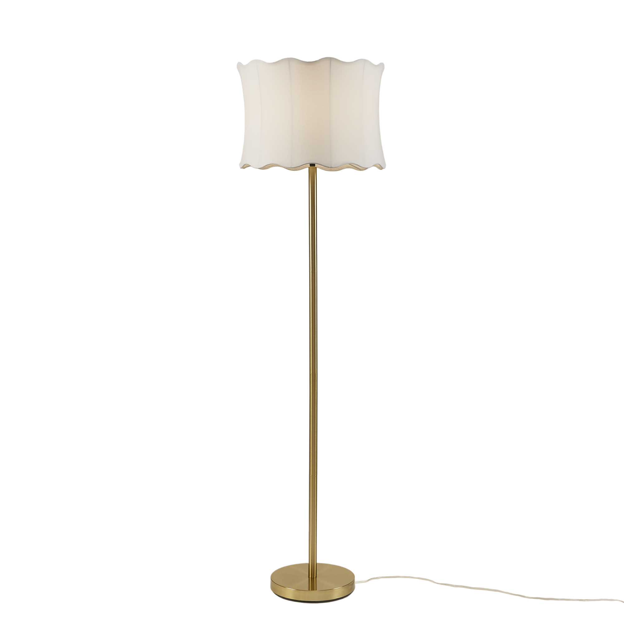 Vesta Dimmable Floor Lamp with Fabric Scalloped Shade