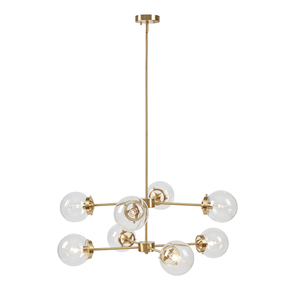 Calista 8-Light Metal Chandelier with Globe Bulbs