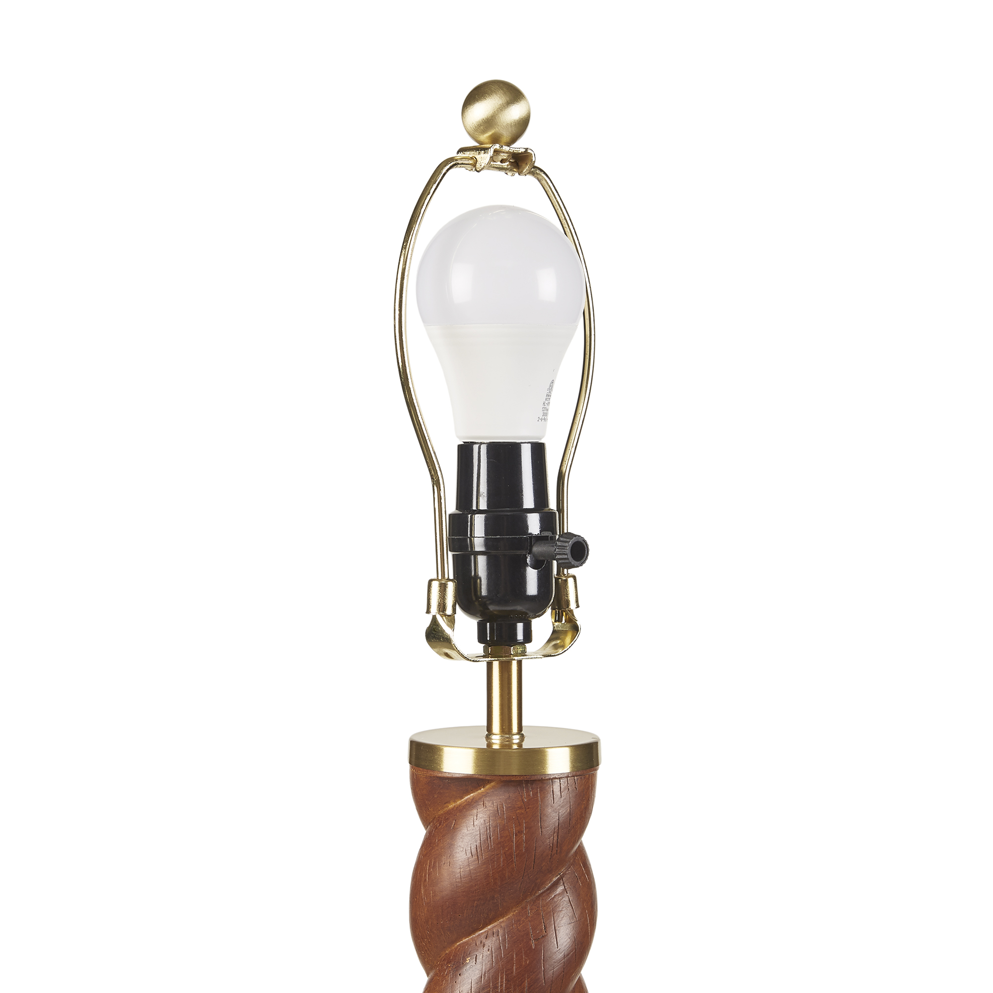 Helixia Twisted Faux Wood Table Lamp with USP C Port