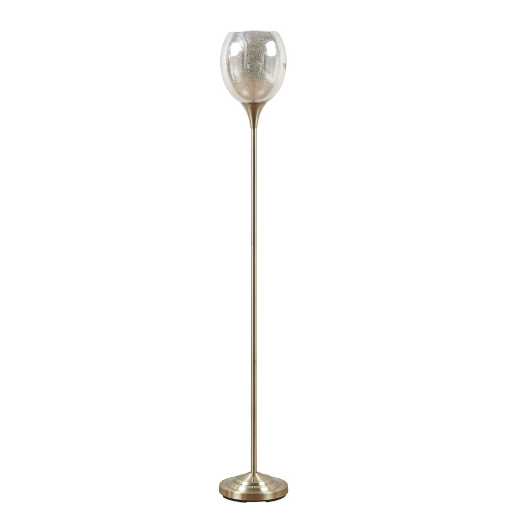 Bellow Uplight Floor Lamp with Mercury Glass Shade