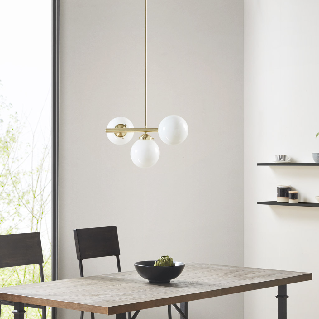 Aurelia Chandelier with Frosted Glass Globe Bulbs