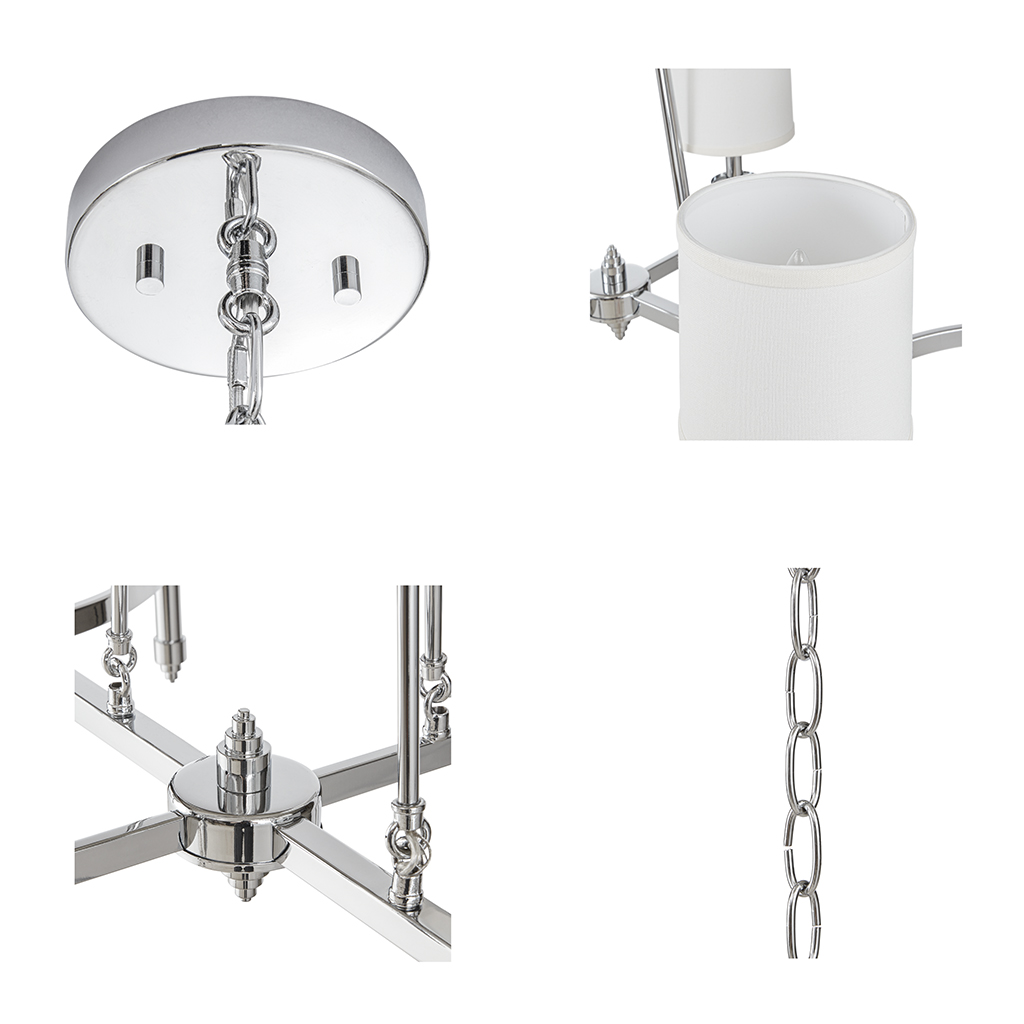 Elegenza 6-light Chandelier with Fabric Drum Shades